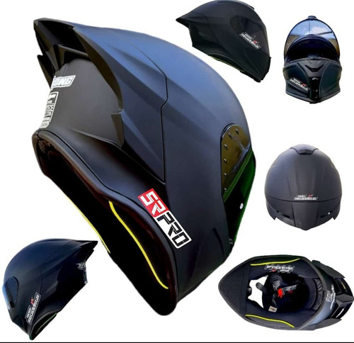 Casco Deportivo Doble Certificacion Xtrong Negro Mate 820