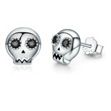 Aretes Pendientes Skull Vintage Plata S925 Calaveras Cráneos