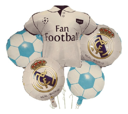 Bouquet 5 Globos Metalizados Real Madrid