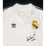 Jersey Firmado Hugo Sanchez Real Madrid 1985 Autografo Retro
