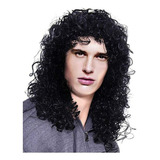 Fashion Man Black Long Cruly Wig Men Party Peruc 1