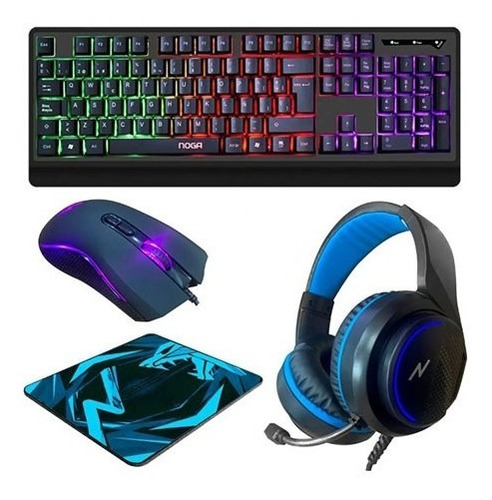 Combo Gamer Nkb-405 Teclado Mouse Pad Auricular Alpha S.i