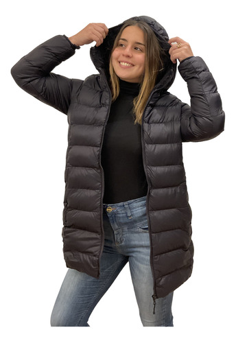 Campera Parka Impermeable Con Piel Nylon Mujer Importada