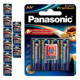 40 Pilhas Alcalinas Premium Aa 2a Panasonic 10 Cart