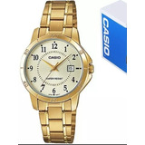 Reloj Casio De Dama Modelo Ltp V004 Dorado