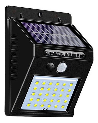 Arandela Recarregavel Solar Sensor 30led Lky0030-2 Luatek Cor Preto