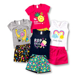 Kit 4 Conjuntos Infantil Feminino Roupa Infantil Menina