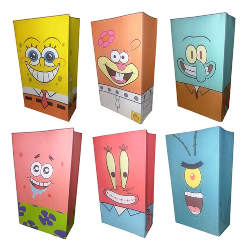 Bolsa Golosinera Candybar Personalizada Bob Esponja X 25 Un.