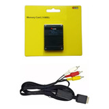 Cable De Audio Y Video + Memory Card De 16mb Para Ps2 Rca