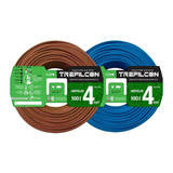 Cable Unipolar 4mm Marrón Y Celeste 100% Cobre Pack X 2 X25m