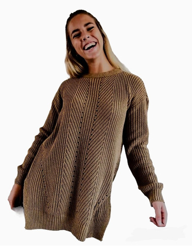 Maxi Sweater Tejido Acrilico Mujer