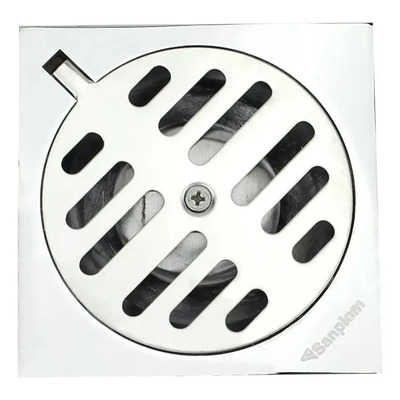 Resumidero Cuadrado Sanplom Rejilla Acero Inoxidable 102mm | MercadoLibre