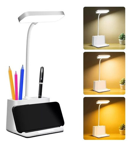 Lampara De Mesa O Escritorio Led Porta Lápices Organizador