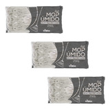 3x Refil Esfregão Limpeza Piso Mop Úmido 290g Ponta Cortada