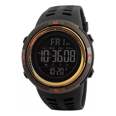 Relógio Masculino Skmei Digital 1251 A Prova Dágua Dourado Preto Dourado Ouro