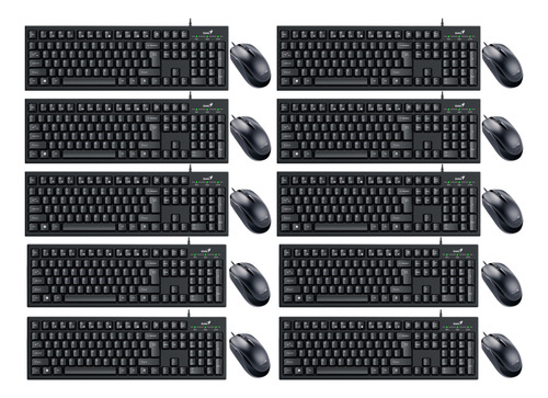 Teclado Y Mouse Genius X10 Unidades Combo Kit Pc O Notebook