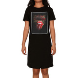 Jvnl, Vestidos Playera Rolling Stones, Algodon, Estampado