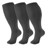 3 Pares De Calcetines De Compresión De Talla Grande, Pantorr