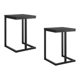 Set 2 Taburetes Home Design Negro Mate