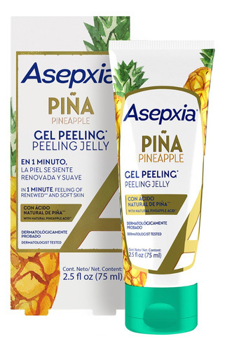 Asepxia Gel Peeling Piña 75ml Tipo De Piel Pieles Mixtas Y Grasas