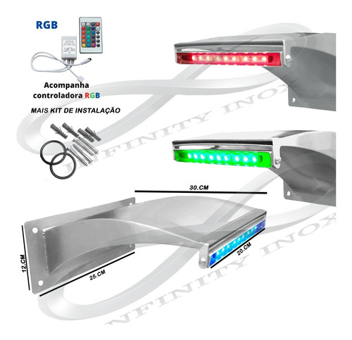 Cascata Wave De Parede 30x20 Com Led Rgb Modelo Novo!!!!