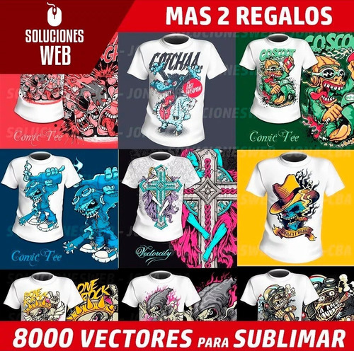 8000 Vectores Premium De Remeras Sublimar Serigrafía [ Ok ]