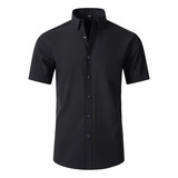 Camisa Slim Fit Manga Corta Strech Hombre Casual Casey Kevin