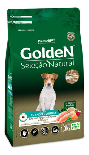 Ração Golden Seleção Natural Cães Adultos Peq Mini Bits 10kg