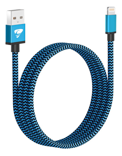 Cable Para iPhone Usb A Lightning Carga Rápid 2 Metros Azul