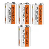 Kit 4 Baterias Pilhas Usb Recarregáveis 9v 28000mah 