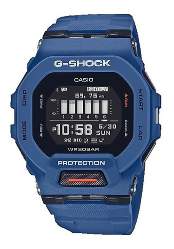 Reloj Casio G Shock Gbd-200-2jf Azul G-squad Color Del Fondo Negro