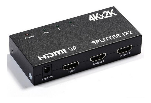 Hdmi Splitter Switch Multiplicador 1x2 4k 3d Fullhd + Fuente