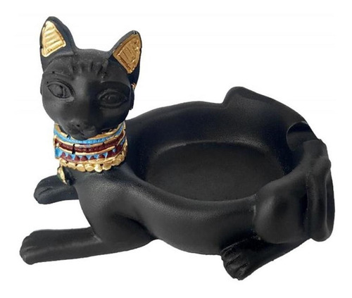 Cinzeiro Egípcio Gato Pequeno De Resina