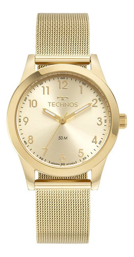 Relogio Technos Feminino Dourado Pequeno Pulseira Esteira