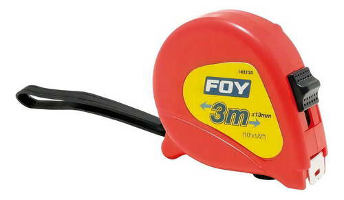 Flexómetro 3m X 1/2 Pulgada Rojo Foy 142125