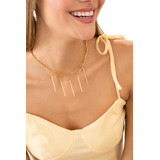 Collar Cadena Choker Elegante Baño Oro 24k Dama Mujer