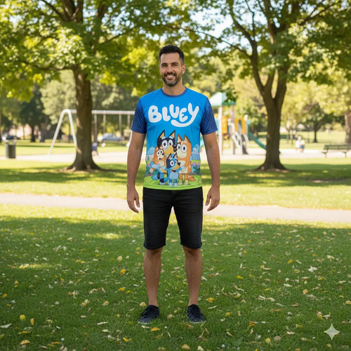 Playera Adulto Perrito Bluey Caricatura Sublimación Papas