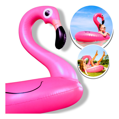 Boia Flamingo Gigante Grande Piscina Praia Inflável 90cm