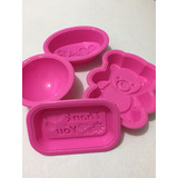 Set Kit Moldes Silicon Jabon Oso Media Esfera Ovalado Soap