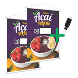 Kit 2 Banners Completo Tema - Açaí Escreve E Apaga + Caneta