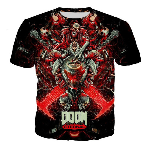 Lou Camisetas Impresas En 3d Del Juego Doom Fps