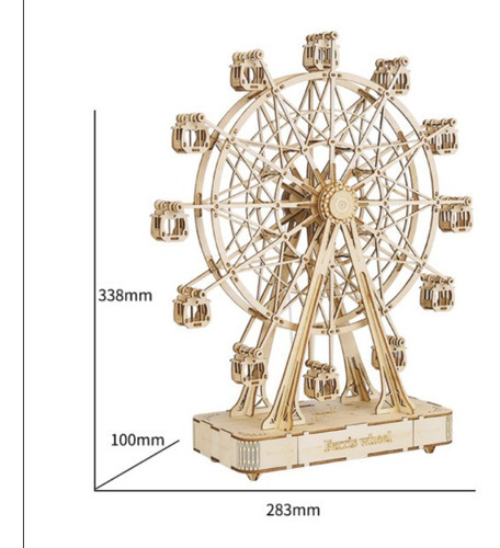 Rompecabezas 3d Con Rueda Gigante De Madera Gira Tgn01