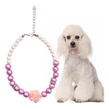 Rose Flower Faux Pearl Rhinestone Perros Pequeños Gato...