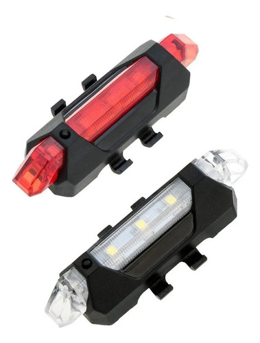 Combo 918 Luz Bicicleta Led Usb Recargable Delantera Trasera