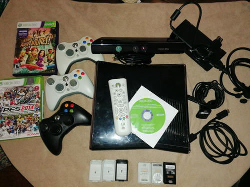 Super Paquete De Xbox 360 Con 3 Controles,kinect Y 16 Juegos