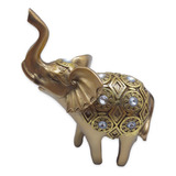 Elefante Da Alegria E Prosperidade Dourado Cobre 12 Cm