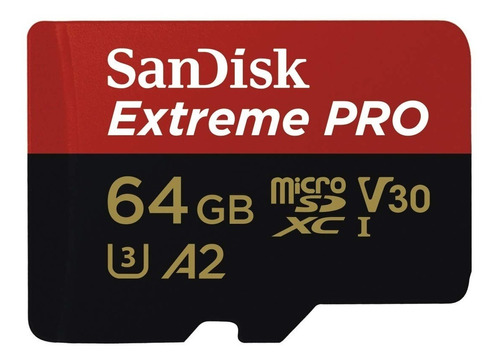 Cartão De Memória 64gb Sandisk 170mb/s Uhs-i V30 U3 A2