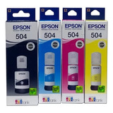 Kit 4 Tintas Epson T504 Ecotank  L4150 L4160