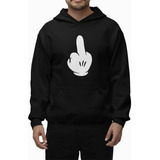 Sudadera Fuck You Hoodie Dedo Mickey Mouse Mano