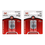 Kit 4 Unid Pilha Recarregável Mox Aa Pequena 2600mah Ni-mh